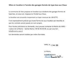 Mise en location à l'année des garages fermés