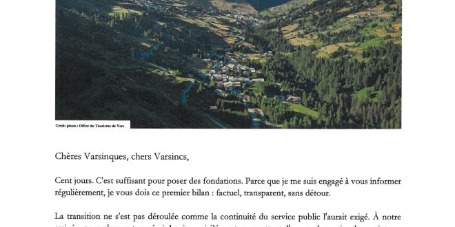 les 100 premiers jours au service de Vars et photo
